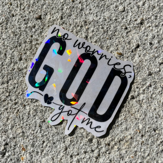 No Worries God Got Me Christian Sticker