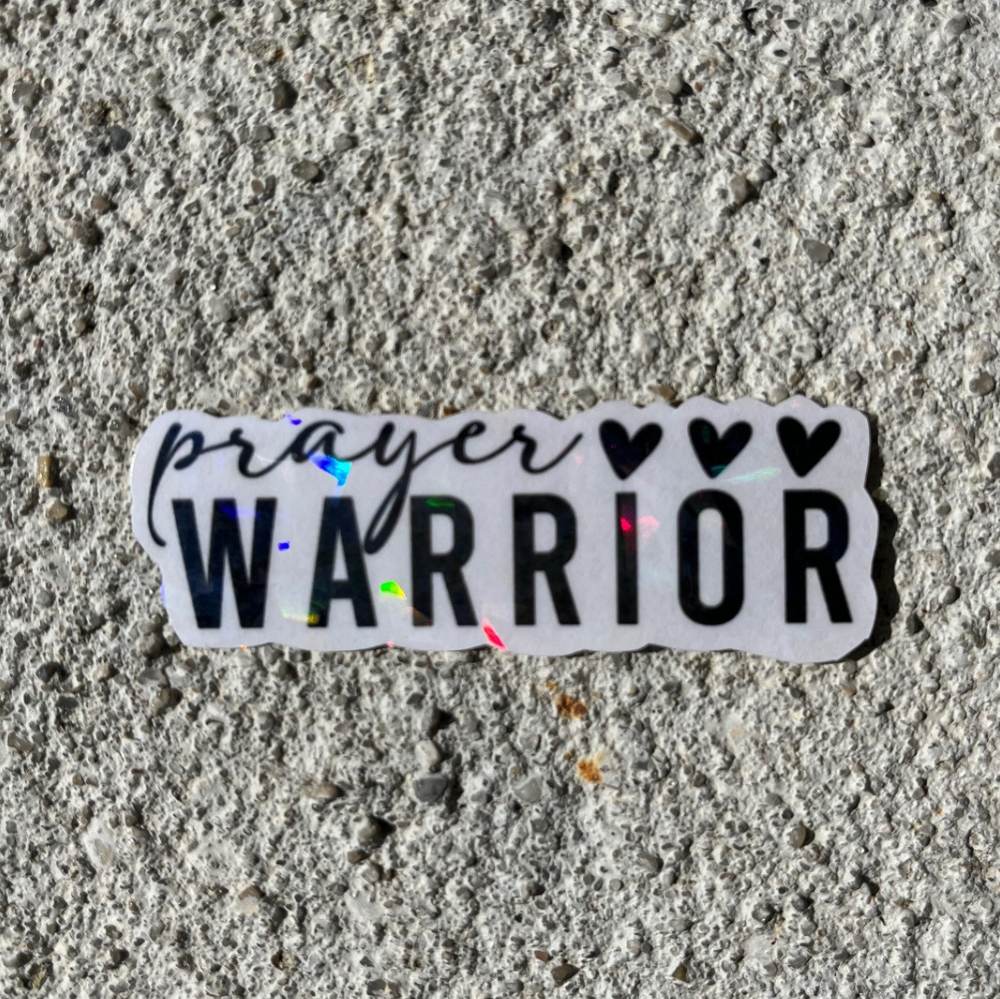 Prayer Warrior Holographic Christian Stickers