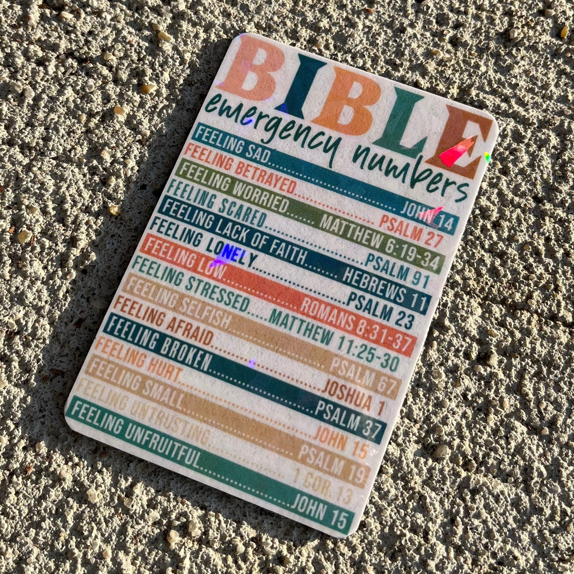 Bible emergency numbers magnet