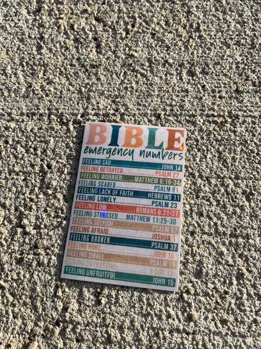 Bible Emergency Numbers Holographic Christian Sticker