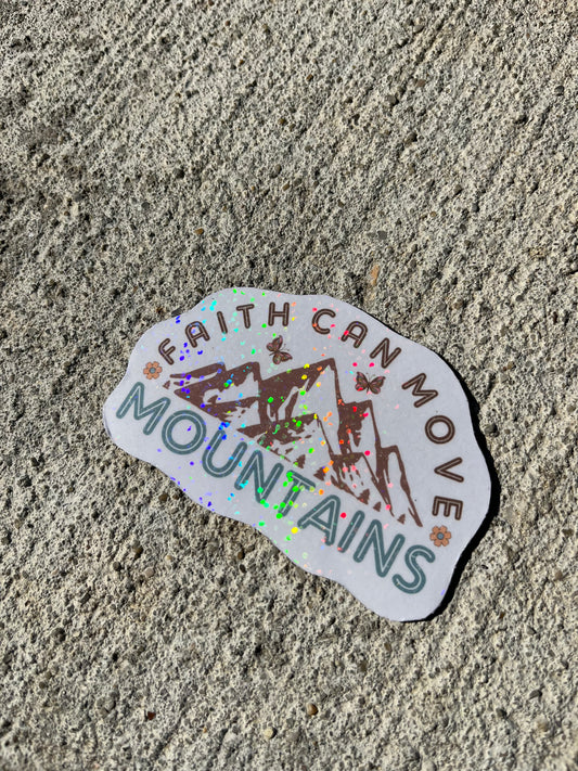 Faith Can Move Mountains Holographic Christian Magnet