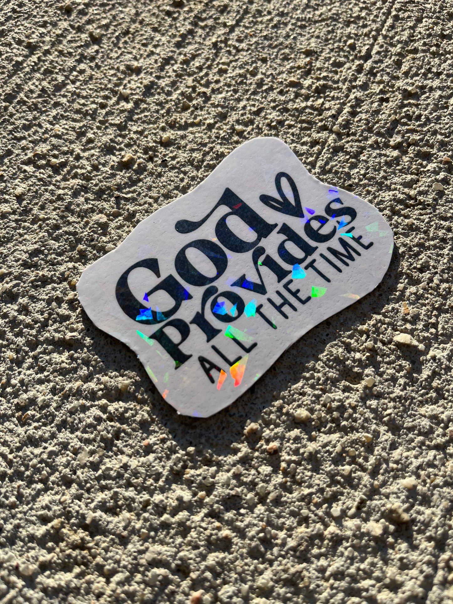 God Provides All the Time Holographic Christian Magnet