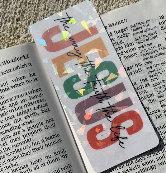 Jesus The Way The Truth The Life | Small Holographic Christian Bookmark