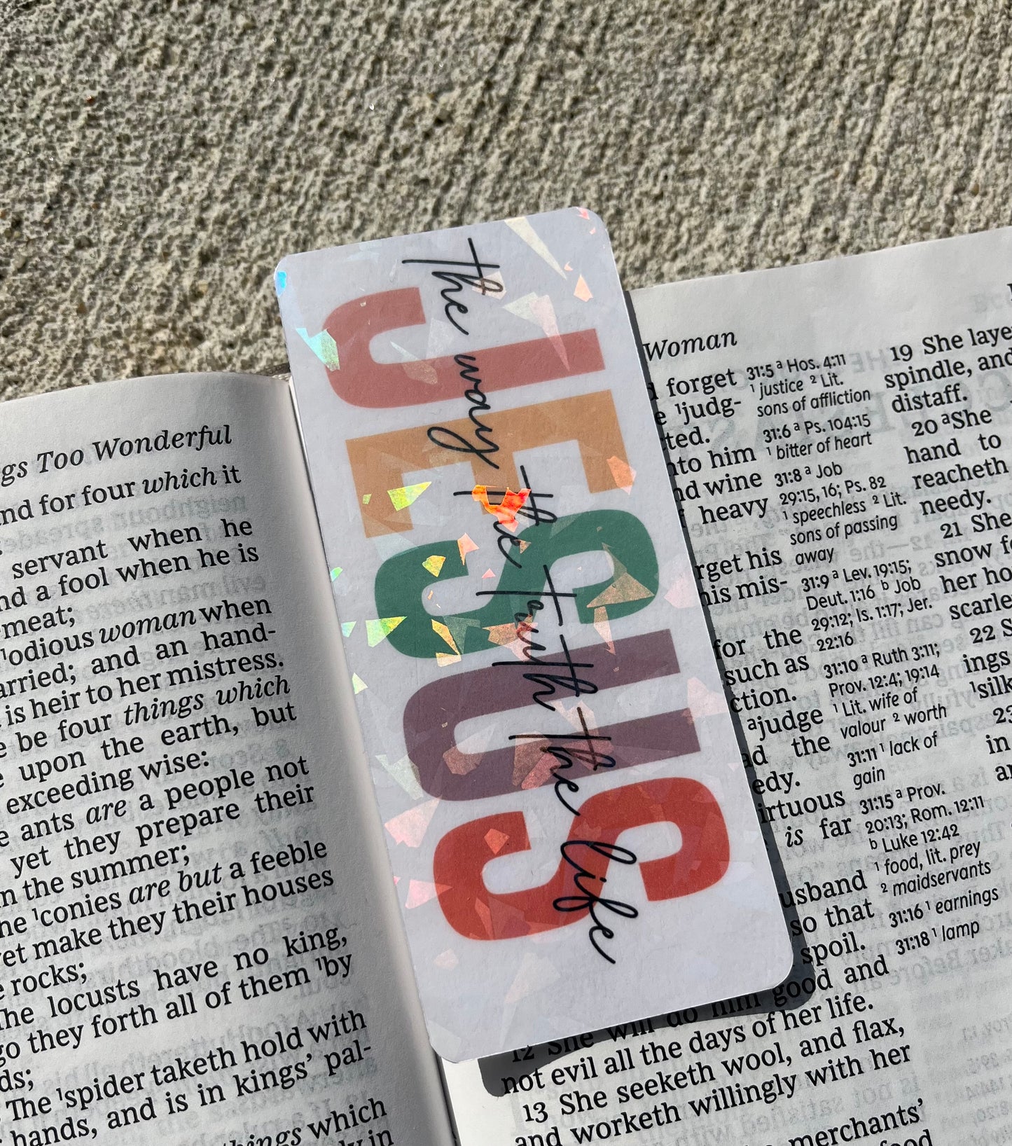 Jesus The Way The Truth The Life | Small Holographic Christian Bookmark