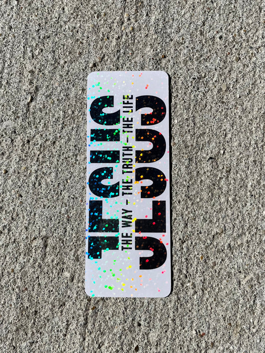 Jesus The Truth The Way The Life Holographic Christian Bookmark