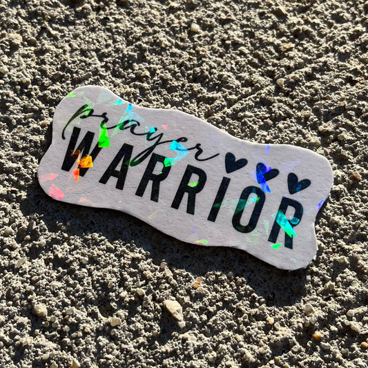 Prayer Warrior Holographic Christian Magnet