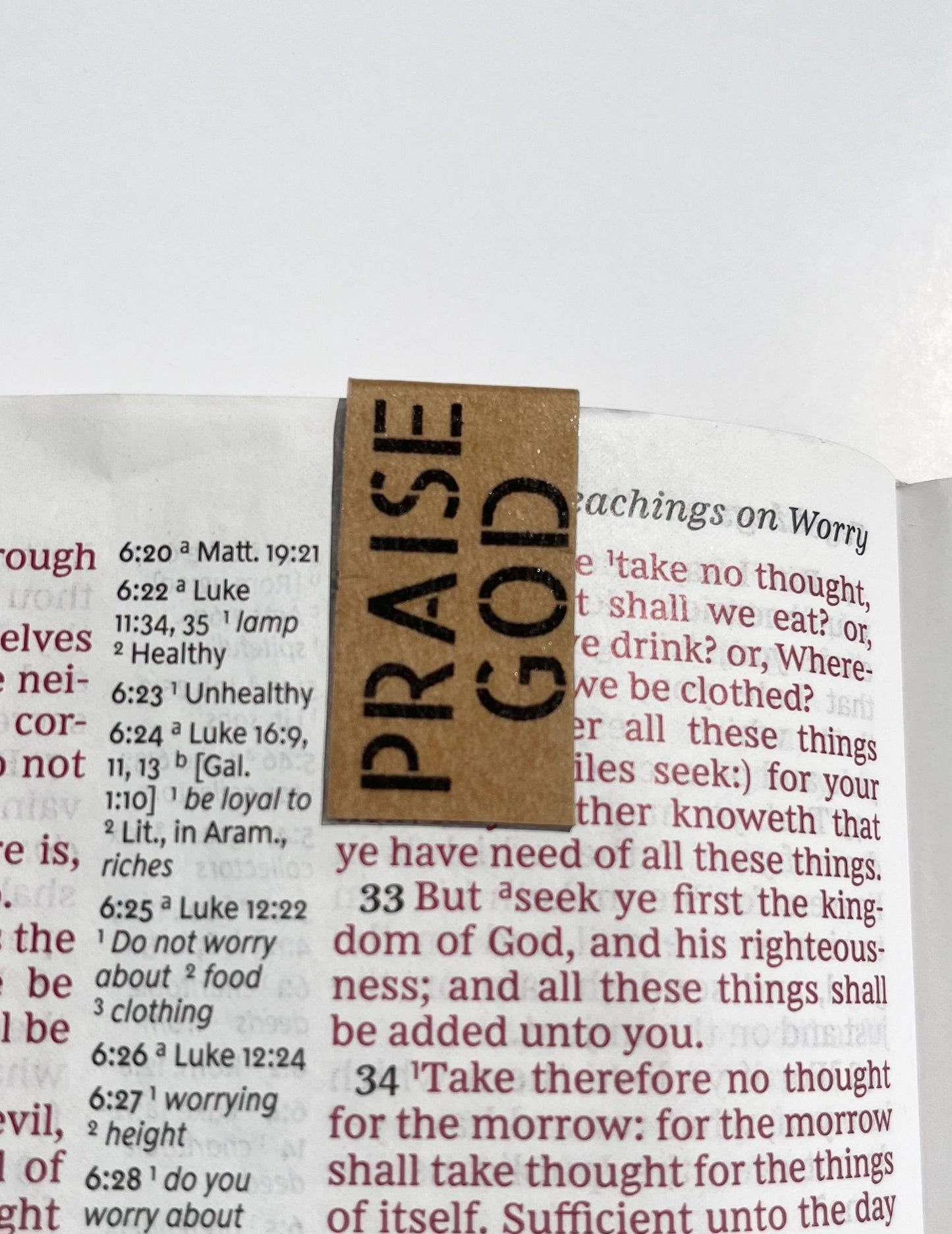 Praise God Christian Bookmark | Magnetic Bible Bookmark