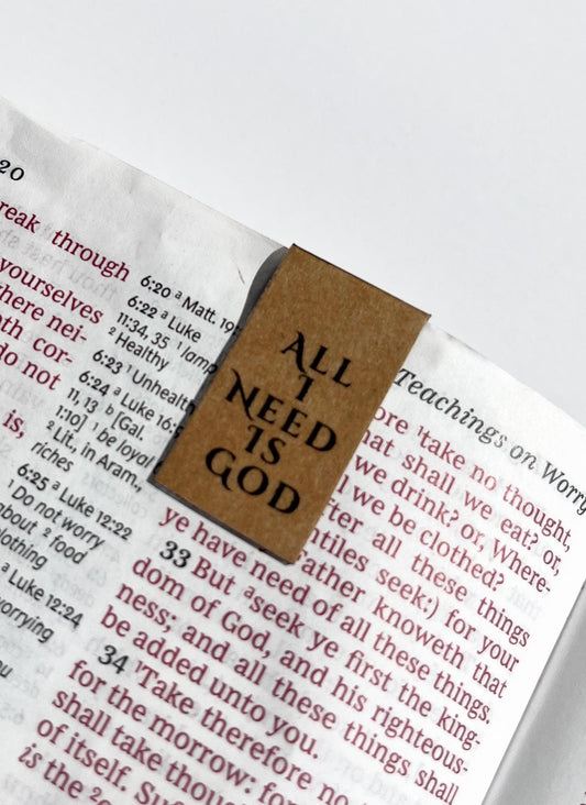 All I Need Is God Christian Bookmark | Holographic & Magnetic