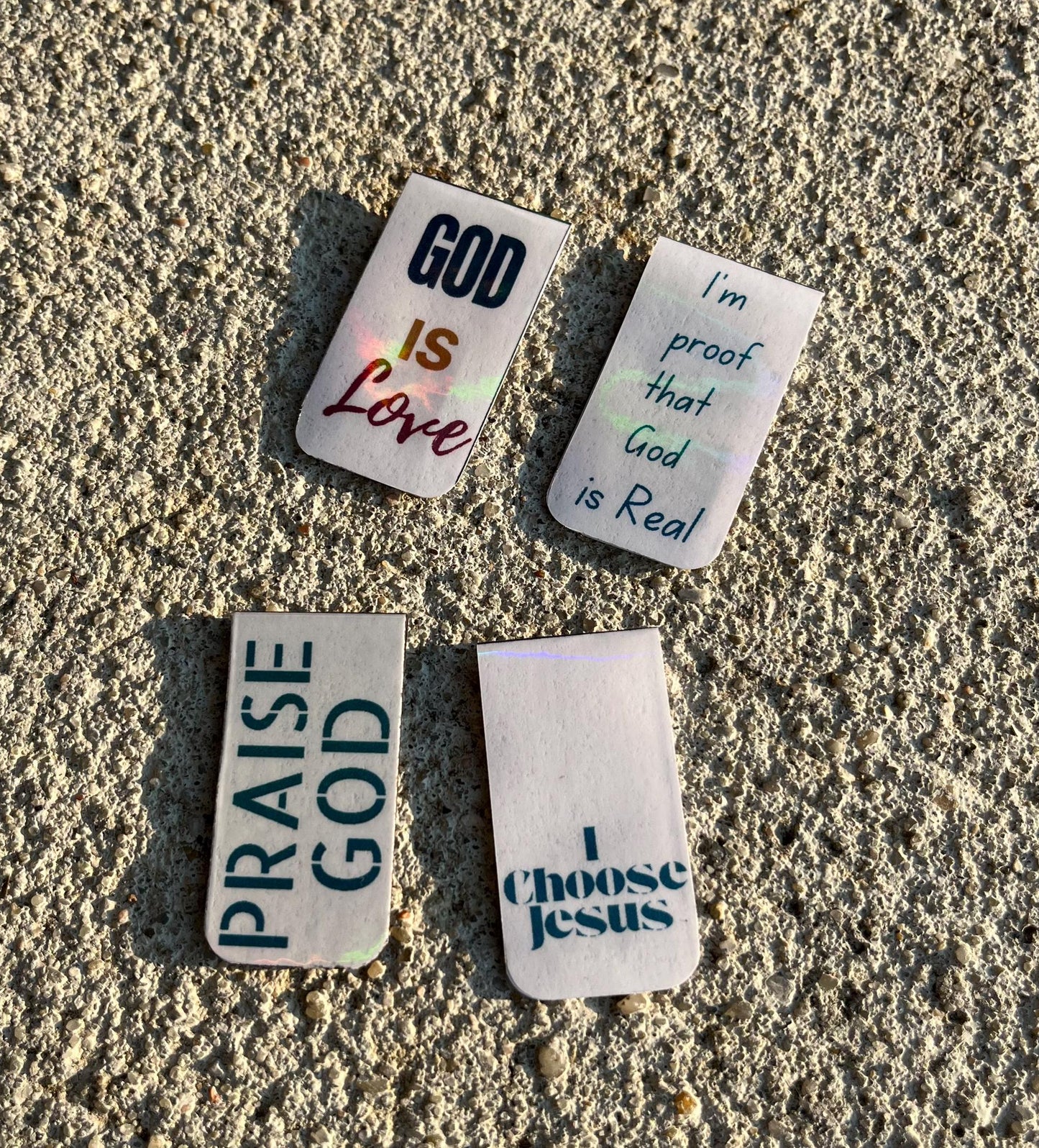 Christian Bookmark Set | Holographic & Magnetic