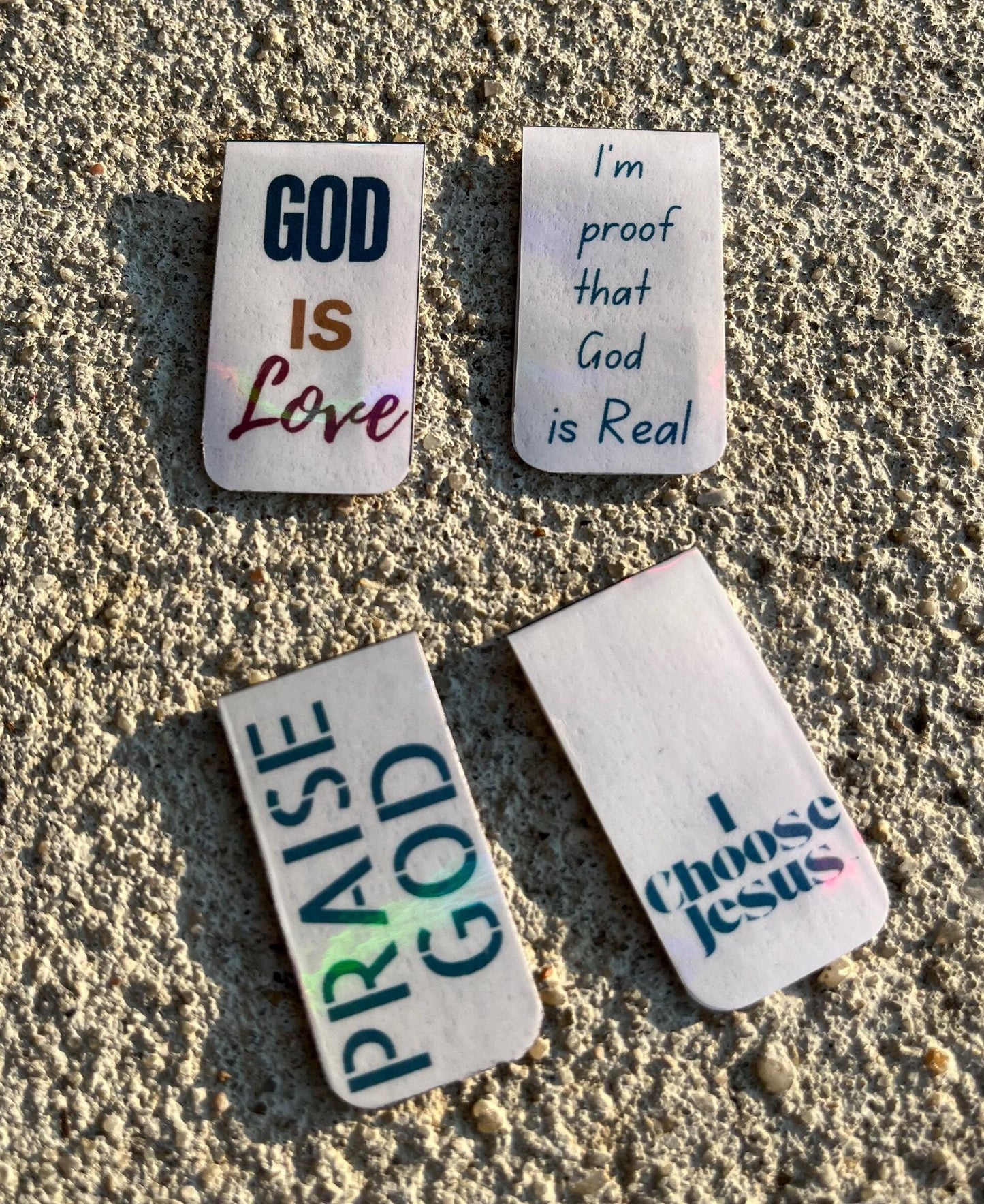 Christian Bookmark Set | Holographic & Magnetic