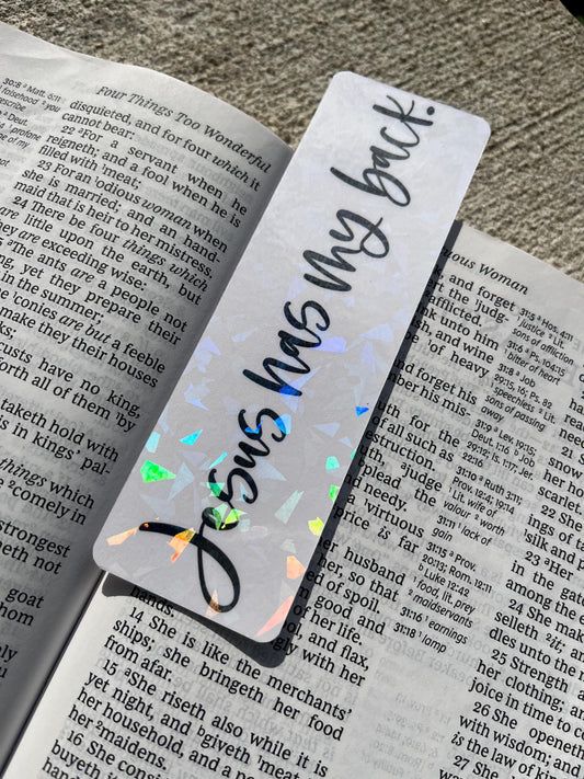 Holographic Christian Bookmark | Jesus Has My Back