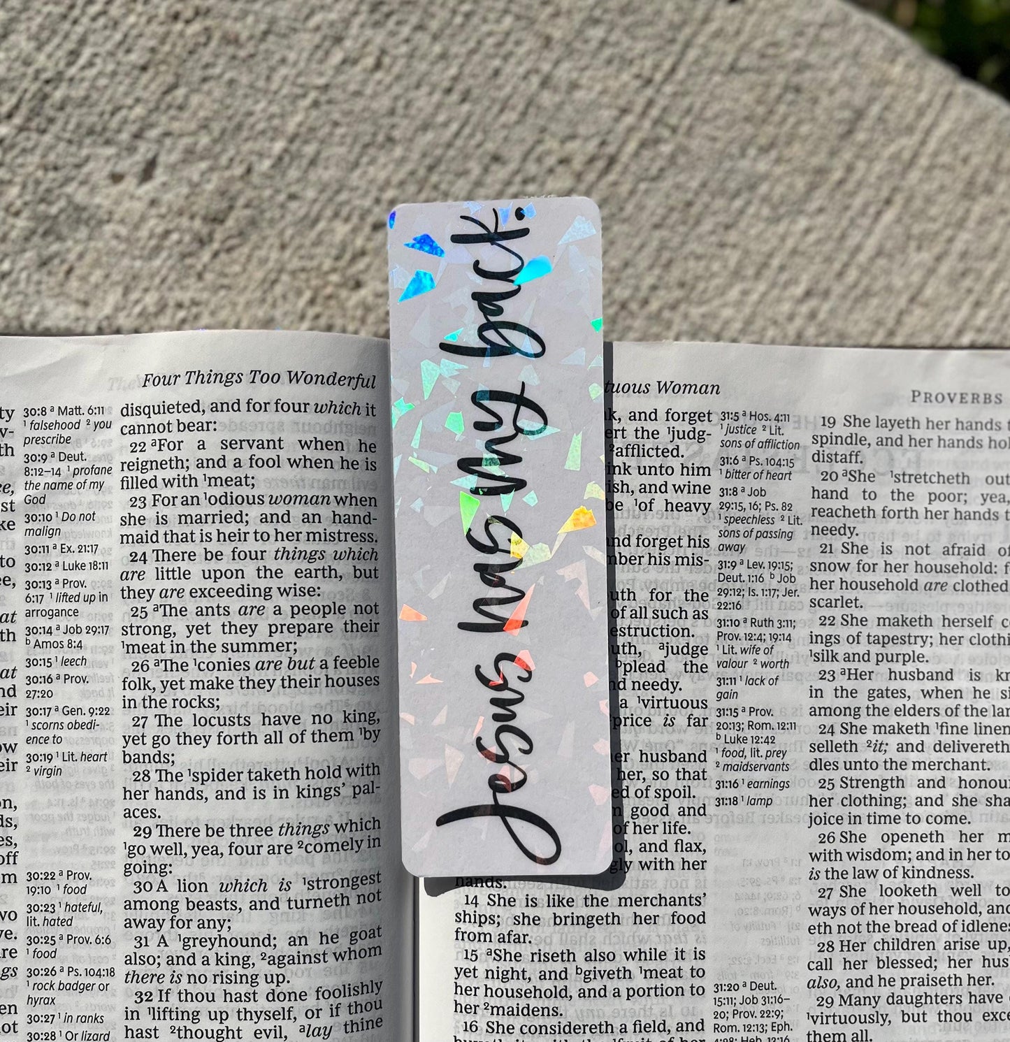 Holographic Christian Bookmark | Jesus Has My Back